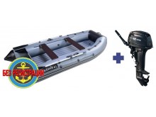 Надувная лодка Адмирал 320 С НДНД   + Лодочный мотор Reef Rider RR 9.9 FHS PRO (20 л.с.)