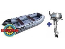 Надувная лодка Адмирал 320 С НДНД   + Лодочный мотор Seanovo SNF 6 HS (С выносным баком 12л.)