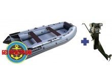 Надувная лодка Адмирал 320 С НДНД   + Лодочный мотор Sea-Pro SMF 7.5 (болотоход)