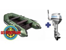 Надувная лодка АКВА 2900 слань-книжка киль   + Лодочный мотор Seanovo SN 9.8 FHS