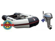 Надувная лодка Хантер 345 ЛКА   + Лодочный мотор Seanovo SN 9.9 FHL Enduro