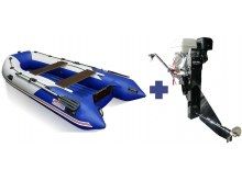 Надувная лодка Стелс 335 АЭРО   + Лодочный мотор Sea-Pro SMF 15 (болотоход)