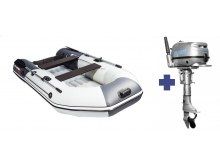 Надувная лодка Таймень NX 2800 НДНД комби светло-серый/графит   + Лодочный мотор Seanovo SNF 6 HS (С выносным баком 12л.)