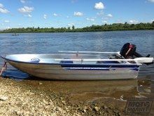 Алюминиевая моторная лодка Linder Sportsman 355. Проба лодки на воде. Фото 2.