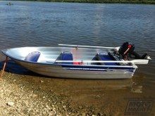 Алюминиевая моторная лодка Linder Sportsman 355. Проба лодки на воде. Фото 3.