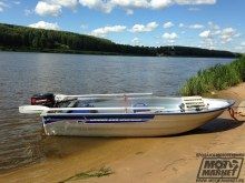 Алюминиевая моторная лодка Linder Sportsman 355. Проба лодки на воде. Фото 4.