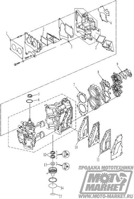 Приложение 1. Ремонтный комплект лодочного мотора Golfstream Parsun T36(T40J)