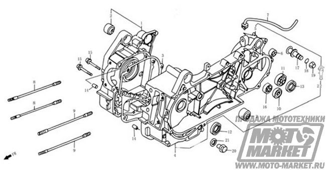 Картер двигателя 157QMJ 150 cm3 для мотоциклов и скутеров Racer