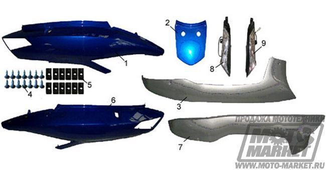 Облицовка боковая скутера Racer RC150T-11 Dragon (Рейсер Дракон 150)
